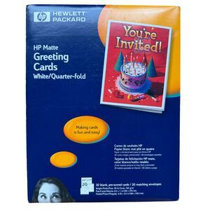 HP Matte White Quarter Fold Blank Greeting Cards 20 1/4 fold 8.5"x11" Unopened
